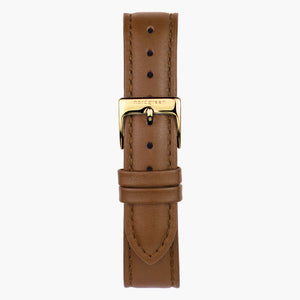 Brun Vegansk Læder - Guld - 32mm
