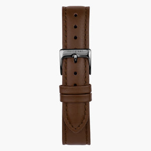 Brun Læder - Gun Metal - 36mm