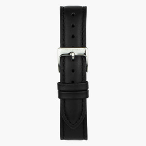 Sort Læder - Sølv - 40mm/42mm