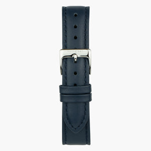 Navy Blå Læder - Sølv - 40mm/42mm